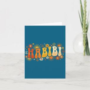 Tarjeta Habibi Retro Años 70 Tygraphy Flor Vintage Hipe Ár