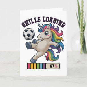 Tarjeta Habilidades Divertidas de Unicornio de Fútbol Carg