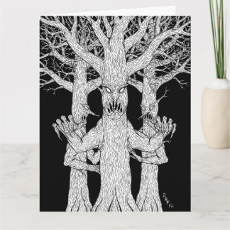 Tarjeta Habitantes del extraño arte de terror del bosque d