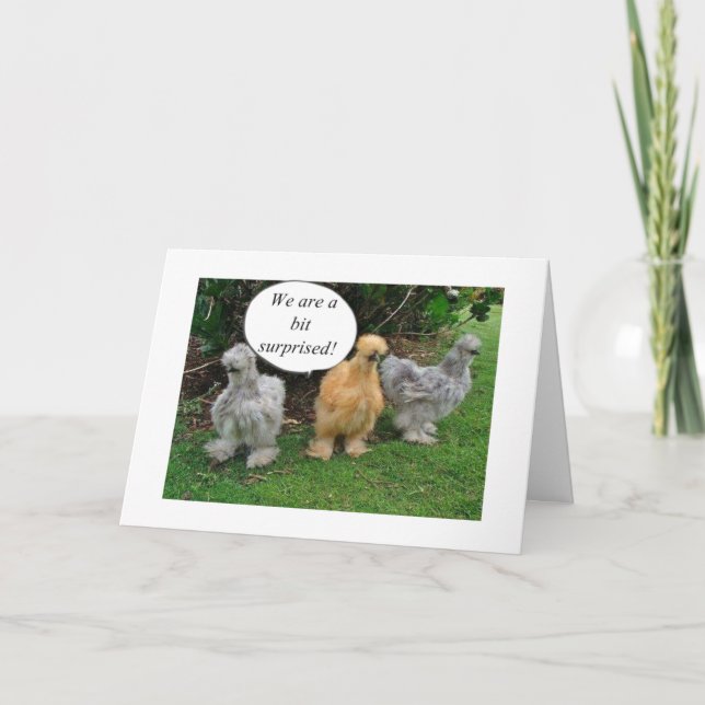 TARJETA HABLANDO DE CHICKENS "FELICITANDO AL RETIREO" CON  (Anverso)