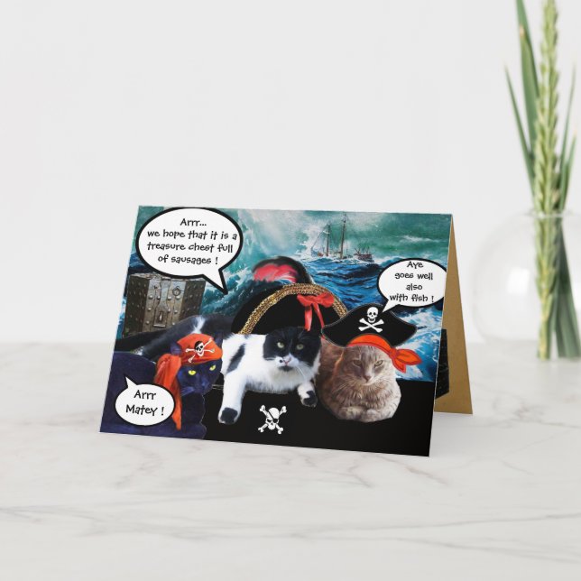 TARJETA HABLANDO DE GATOS PIRATAS, MAPAS DE TRATAMIENTO DE (Anverso)