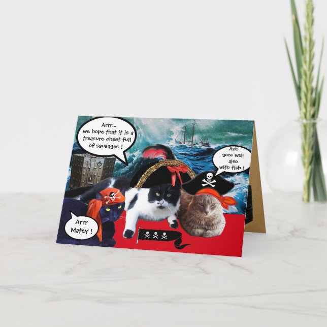 TARJETA HABLANDO DE GATOS PIRATAS, MAPAS DE TRATAMIENTO DE (Anverso)