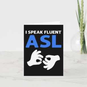 Tarjeta Hablo con fluidez. Lingüe de Rótulo de mano de ASL