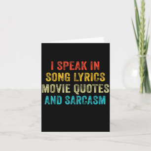 Tarjeta Hablo en citas de películas letras de canciones y