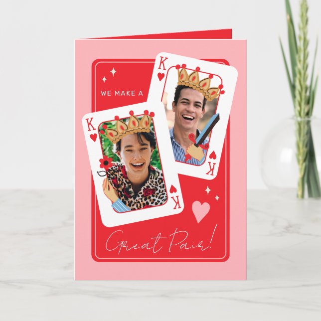 Tarjeta Hacemos un gran día de San Valentín de fotos homo (Anverso)