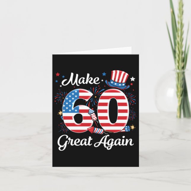 Tarjeta Hacer 60 grande de nuevo la bandera norteamericana (Anverso)