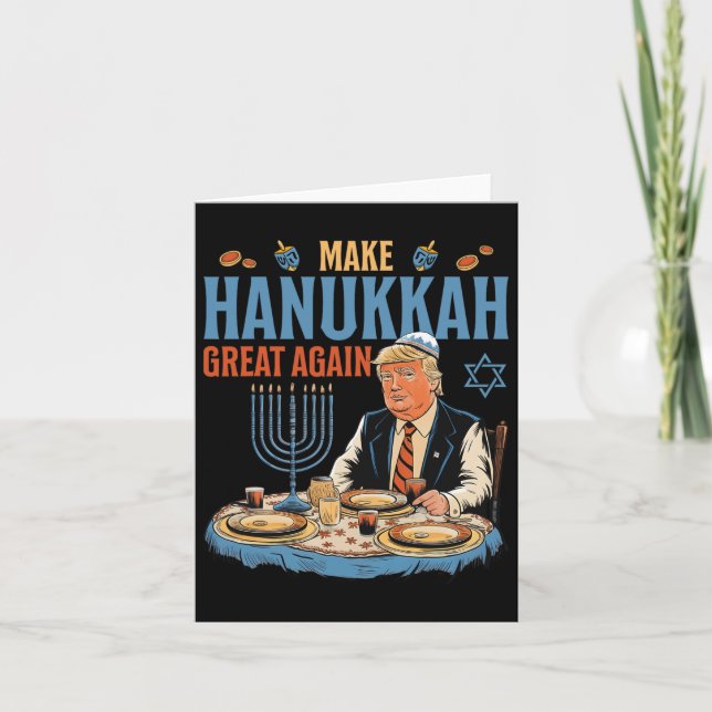 Tarjeta Hacer a Hanukah grande de nuevo Trump Chanukkah Je (Anverso)