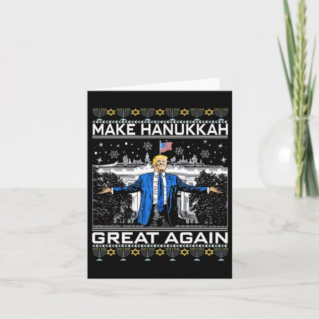 Tarjeta Hacer a Hanukkah grande de nuevo, divertido Trump  (Anverso)