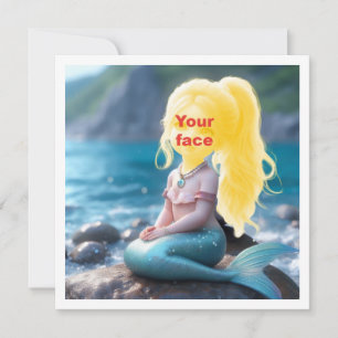 Tarjeta Hacer de mi hijo una princesa sirena, personalizad