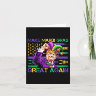 Tarjeta Hacer grande al Mardi Gras de nuevo Bandera Estado