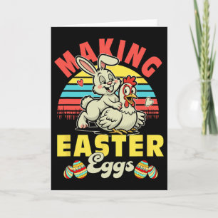 Tarjeta Hacer huevos de Pascua vintage broma pareja adulto
