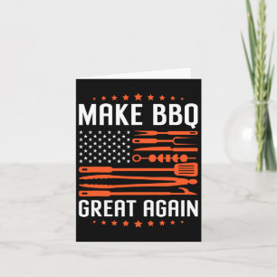 Tarjeta Hacer Que Bbq Sea Grande De Nuevo Bandera Estadoun