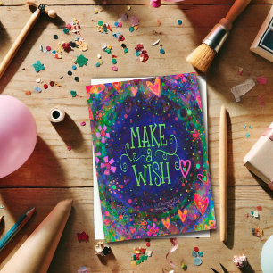 Tarjeta Hacer un cumpleaños desear diversión Floral Corazó