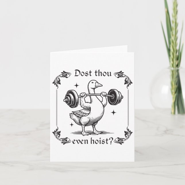 Tarjeta Hacerlo, Hoist_ Funny Medieval Gym Workout (Anverso)