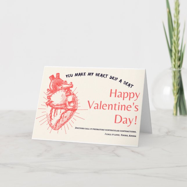 Tarjeta Haces que mi corazón salte un latido mi San Valent (Anverso)