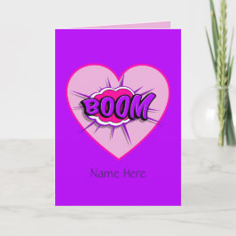 Tarjeta Haces que mi corazón vaya BOOM San Valentín