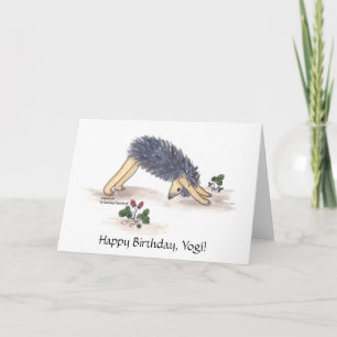 Tarjeta Hacia abajo-revestimiento-perro de la yoga del
