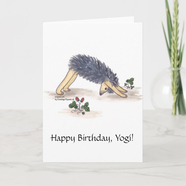 Tarjeta Hacia abajo-revestimiento-perro de la yoga del (Anverso)