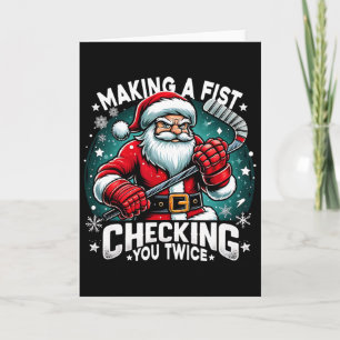 Tarjeta Haciendo Un Puño Comprobando Tu Dos Veces Santa Xm