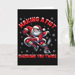 Tarjeta Haciendo un Puño Comprobándote Dos Veces Hockey So