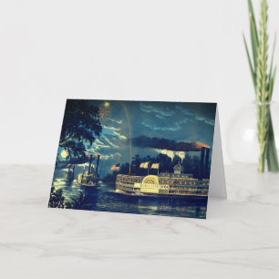 Tarjeta "Haciendo una curva" en el Mississippi: en blanco