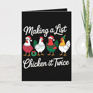 Tarjeta Haciendo Una Lista Revisándola Dos Veces Gallo De