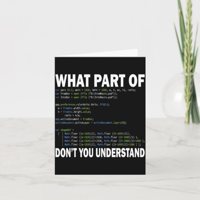 Tarjeta Hacker Computer Programmer Apparel Coding What Par (Anverso)