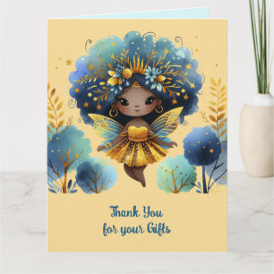 Tarjeta Hada africana gracias a princesa Verde azulada de 