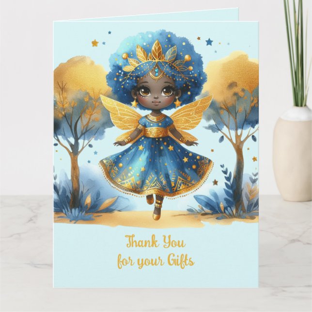 Tarjeta Hada africana gracias a princesa Verde azulada de  (Anverso)