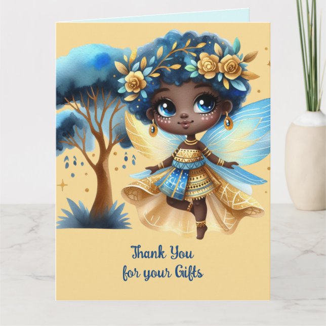 Tarjeta Hada africana gracias a princesa Verde azulada de  (Anverso)