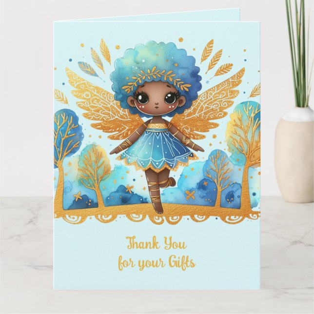 Tarjeta Hada africana gracias a princesa Verde azulada de  (Anverso)