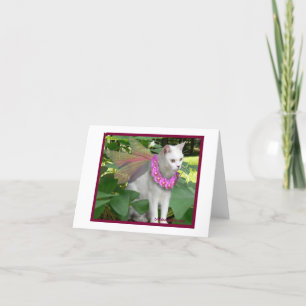 Tarjeta Hada de gato con collar de pansy Notecard