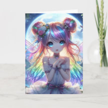 Hada de la luna cantante del pelo del arcoiris del