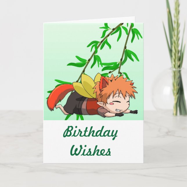 Tarjeta Hada de Manga, deseos del cumpleaños (Anverso)