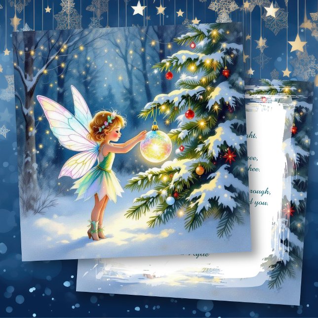 Tarjeta Hada de Navidad decorando un árbol de Navidad  (Subido por el creador)