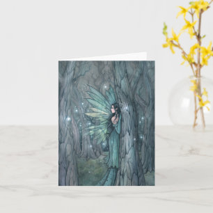 Tarjeta Hada del Bosque Oscuro Arte Místico En Blanco Por 