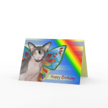 Hada del gato del arco iris del cumpleaños de la