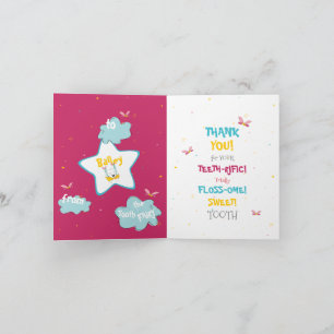 Tarjeta Hada Diente Cuaderno Espumoso Magnífico Divertido