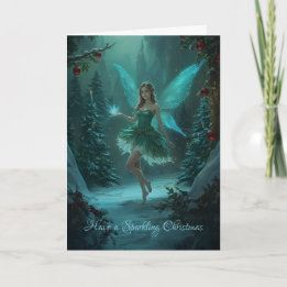 Tarjeta Hada navidad con una chispa de festividad mágica