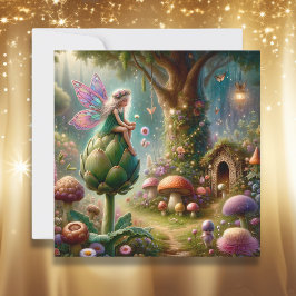 Tarjeta Hada sentada en una Ilustración Mágica de Artichok