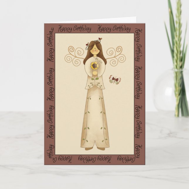 Tarjeta Hadas en el saludo del cumpleaños del jardín (Anverso)