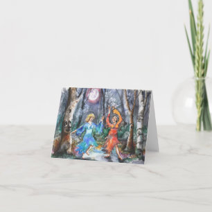 Tarjeta Hadas envejecidas centro Notecard