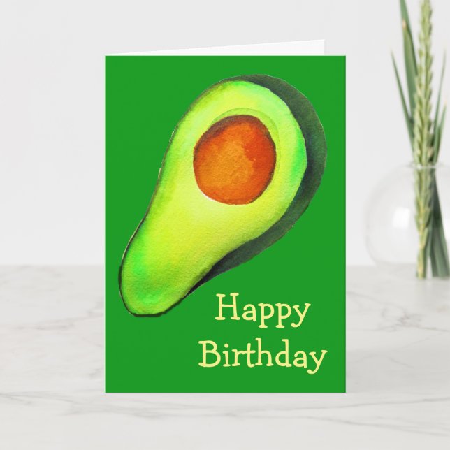 Tarjeta Hadicto al aguacate arte lindo verde (Anverso)