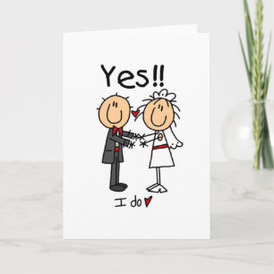 Tarjeta Hago SÍ a la novia y las camisetas y los regalos