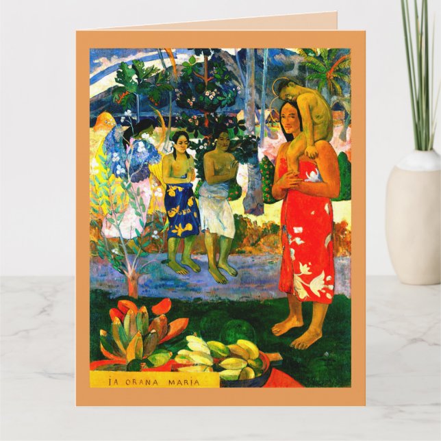 Tarjeta Hail Mary (Ia Orana Maria) (1891) de Paul Gauguin (Anverso)