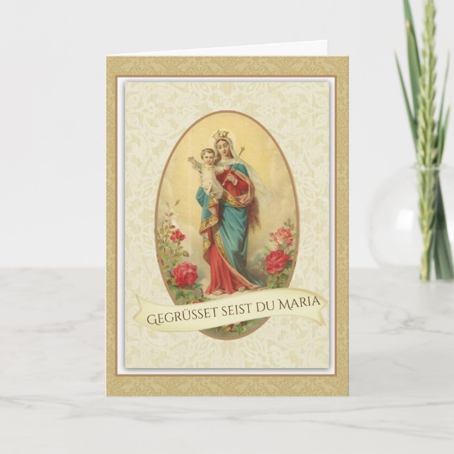 TARJETA HAIL MARY PRAYER EN CATÓLICO ALEMÁN (Anverso)
