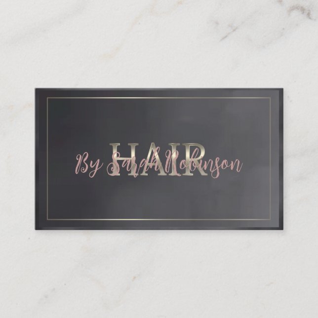 tarjeta Hair Business minimalista (Anverso)