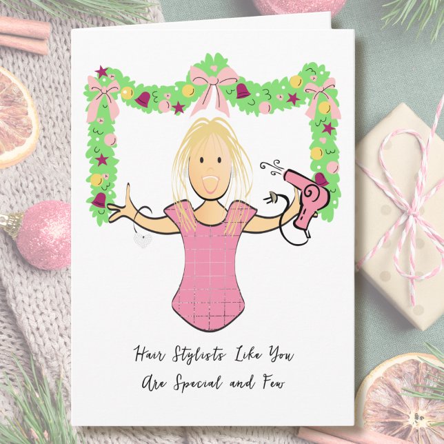 Tarjeta Hair Stylist Cartoon Funny Thank You from Customer (Subido por el creador)