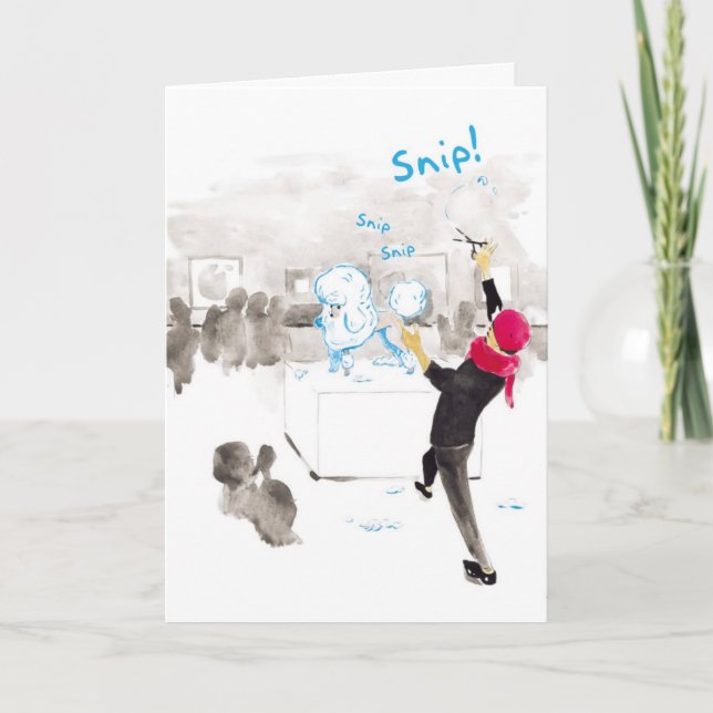 Tarjeta Haircut de la Galería Poodle - Cumpleaños divertid (Anverso)