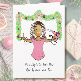 Tarjeta Hairdresser Cartoon Ethnic Thank You from Customer